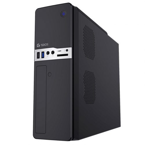 Case TEROS TE-1032S, Slim, 250 W, USB 3.2 / USB 2.0, audio HD, DVD, negro - Imagen 5