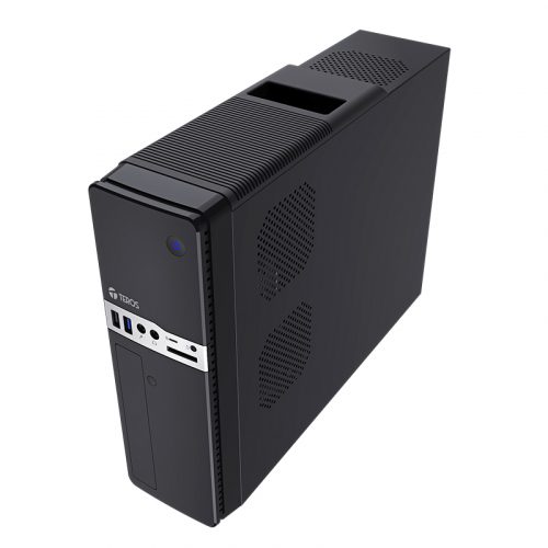 Case TEROS TE-1032S, Slim, 250 W, USB 3.2 / USB 2.0, audio HD, DVD, negro - Imagen 3