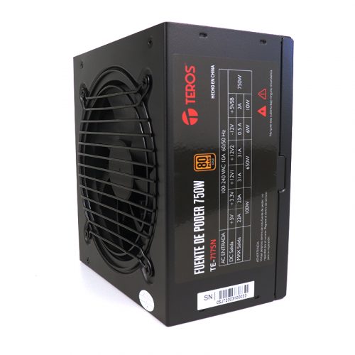 Fuente de alimentación TEROS TE-7175, ATX, 750W, 80 Plus Gold, 100V-240VAC, CERTIFICADA - Imagen 4